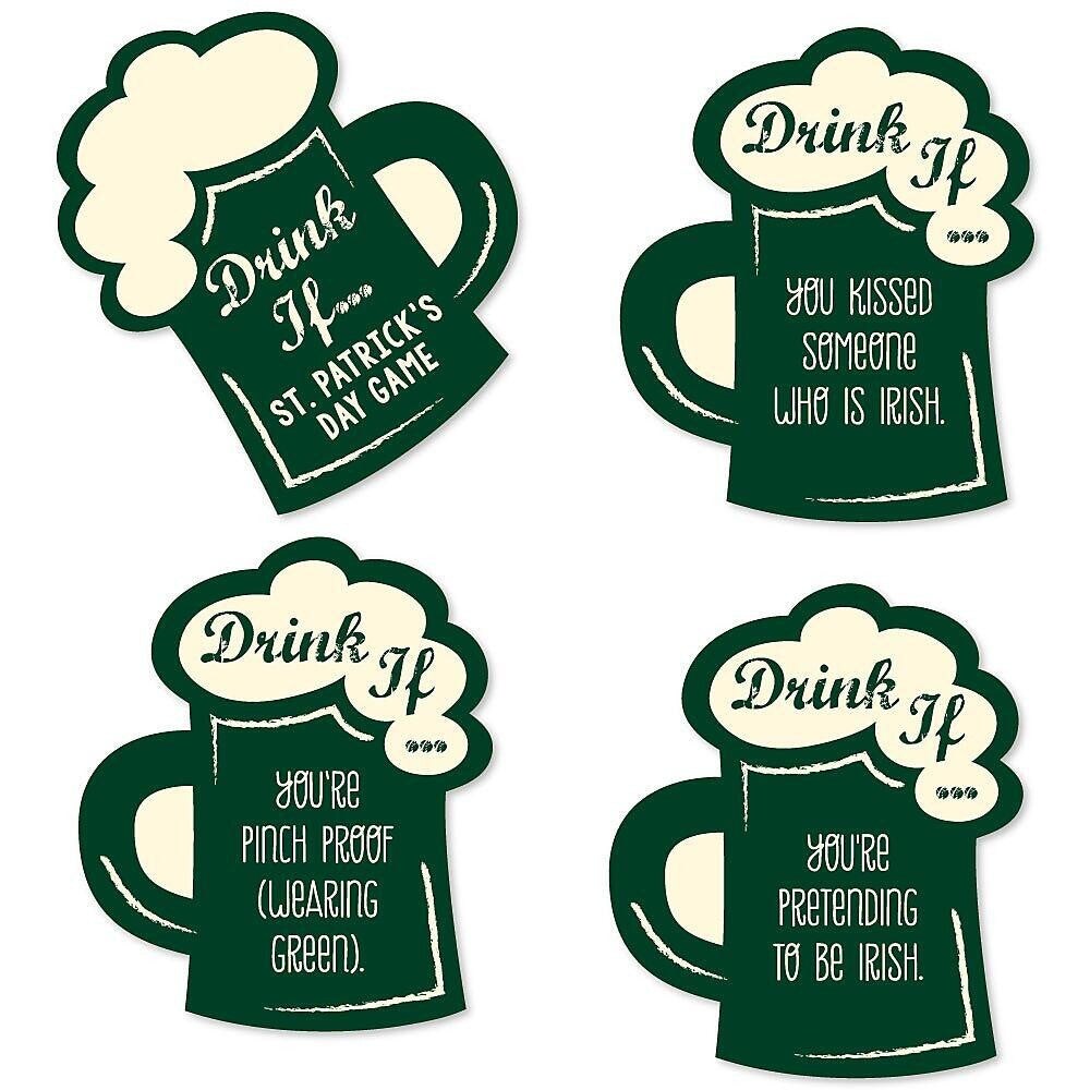 Big Dot of Happiness Drink If Game - St. Patrick's Day - Saint Paddy's Day Party Game - 24 Count