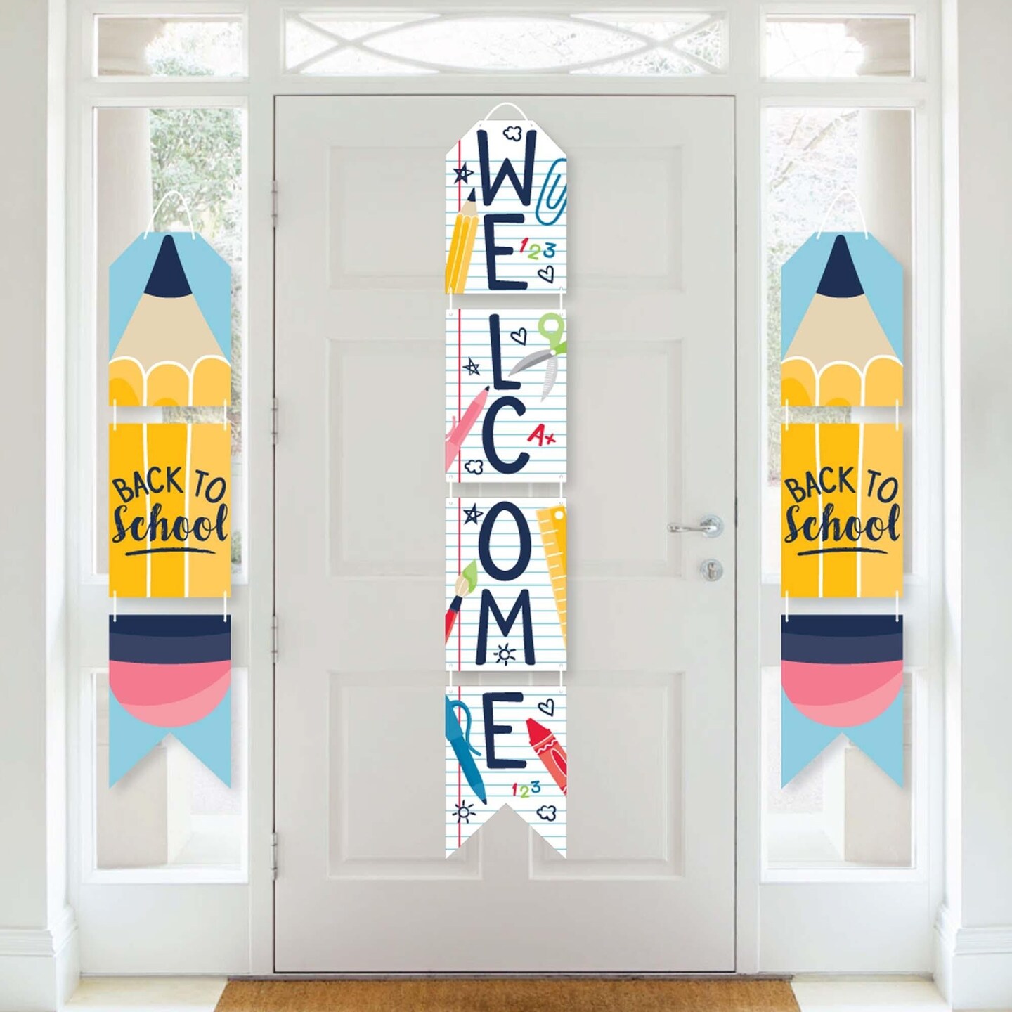Big Dot of Happiness Back to School - Hanging Vertical Paper Door Banners - First Day of School Classroom Wall Decoration Kit - Indoor Door Decor
