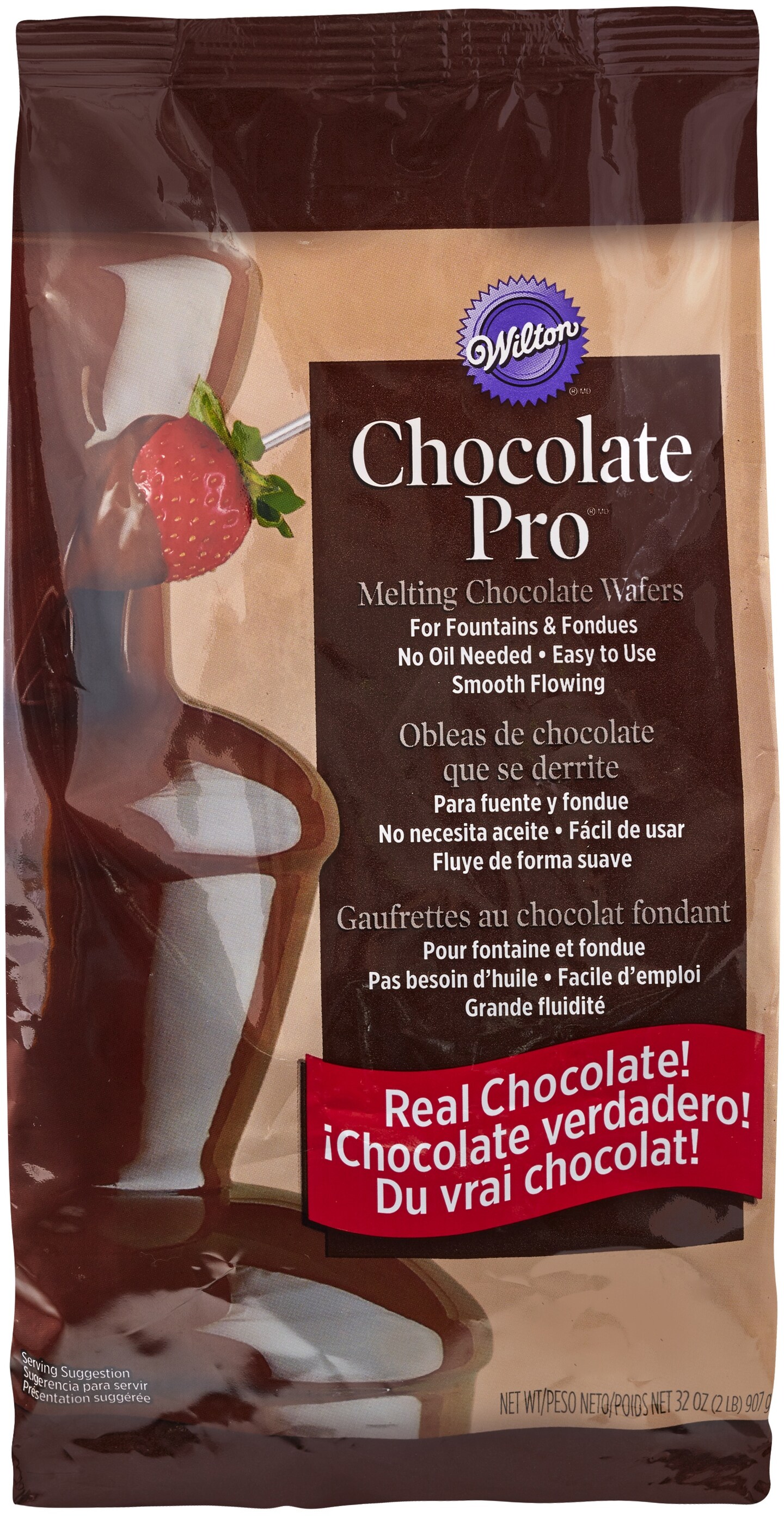 Wilton Chocolate Pro Fountain Fondue Chocolate, 2 lbs (4 Bags)
