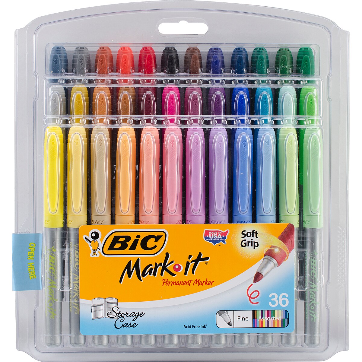 BIC Mark-It Fine Point Permanent Markers 36/Pkg-Assorted Colors