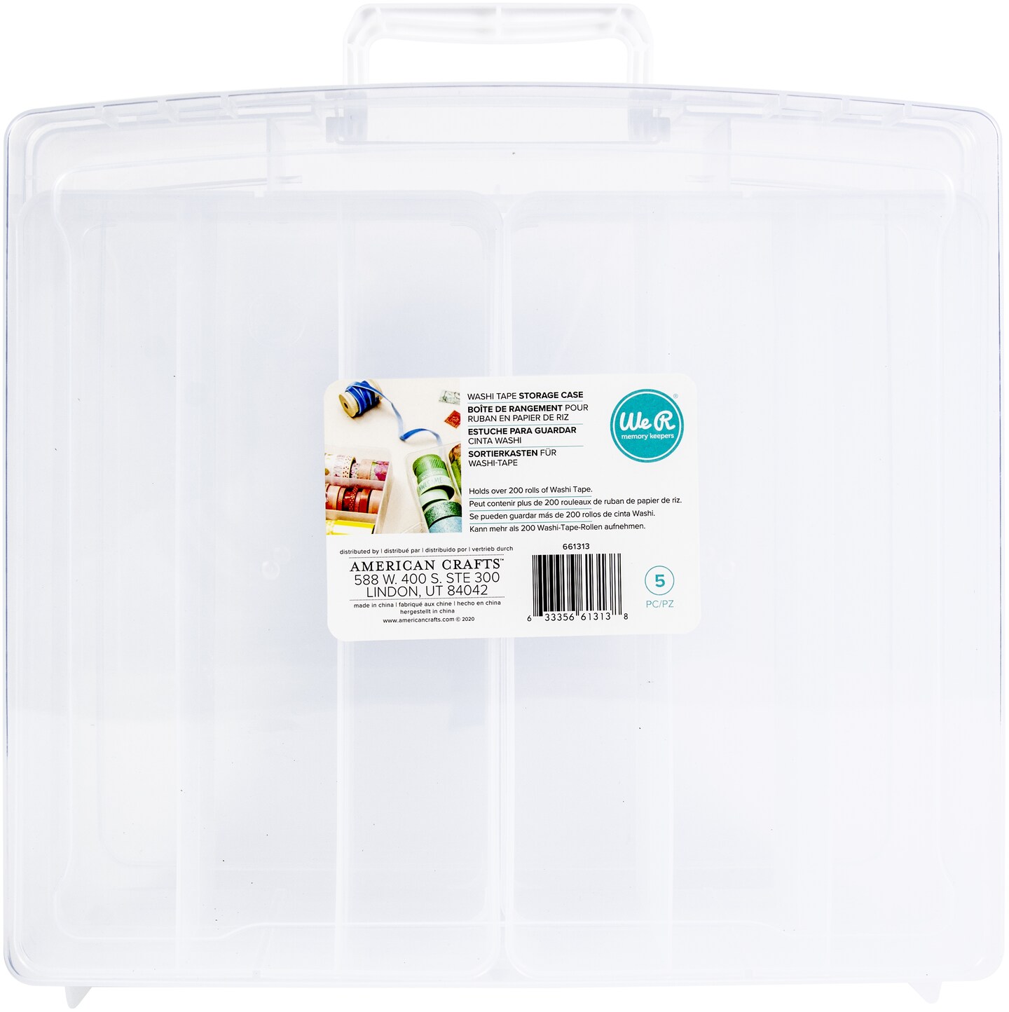 We R Washi Translucent Plastic Storage Bin-14&#x22;X13&#x22;X4.375&#x22; Case