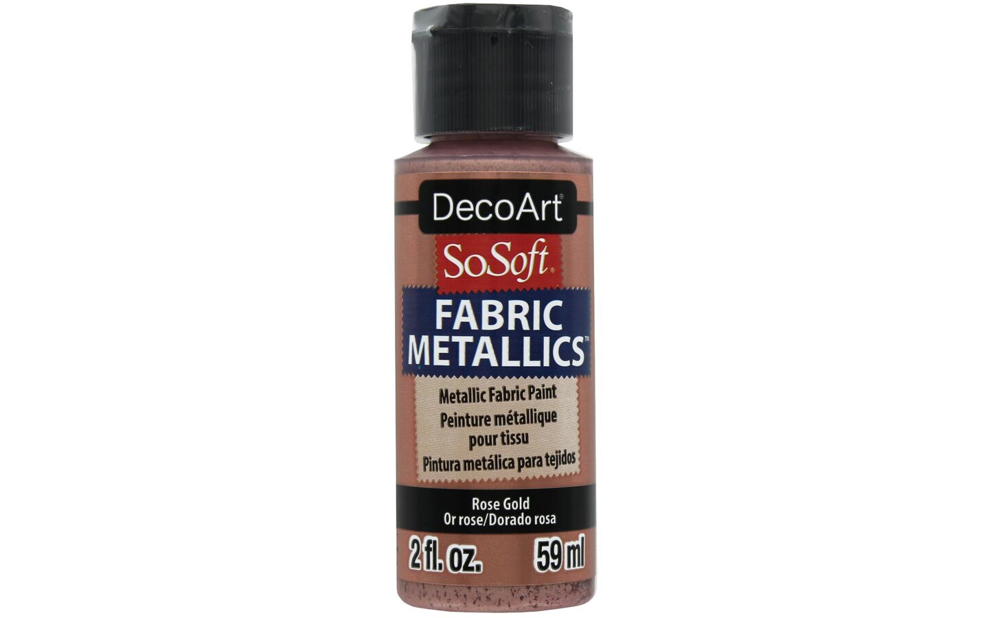 Decoart SoSoft Fabric Paint 2oz Mtlc Rose Gold