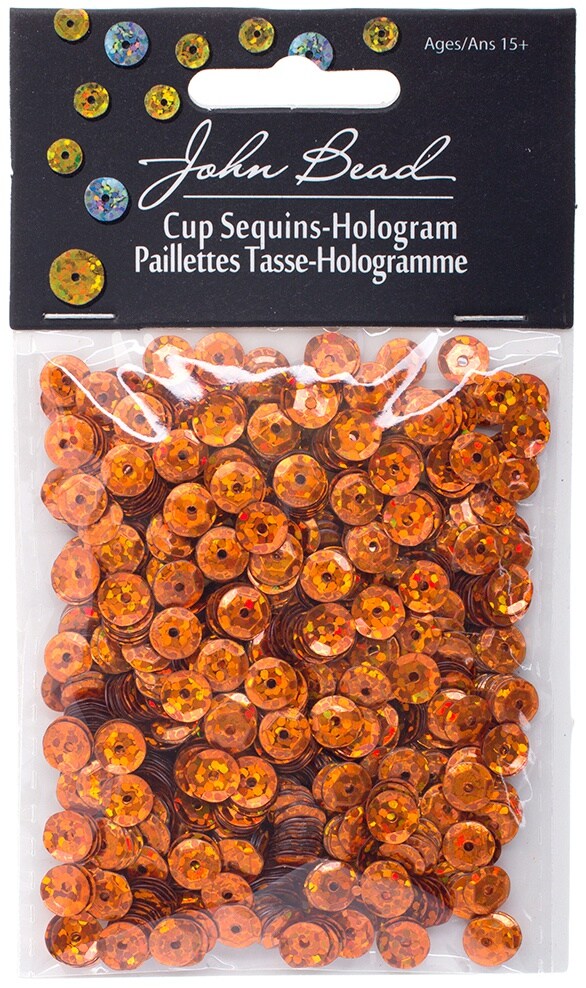 Round Sequins 6mm 1,600/Pkg-Orange