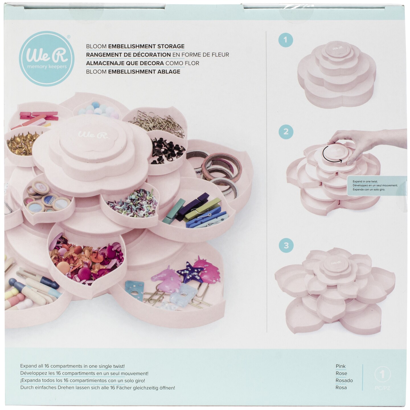 We R Bloom Embellishment Storage-Pink