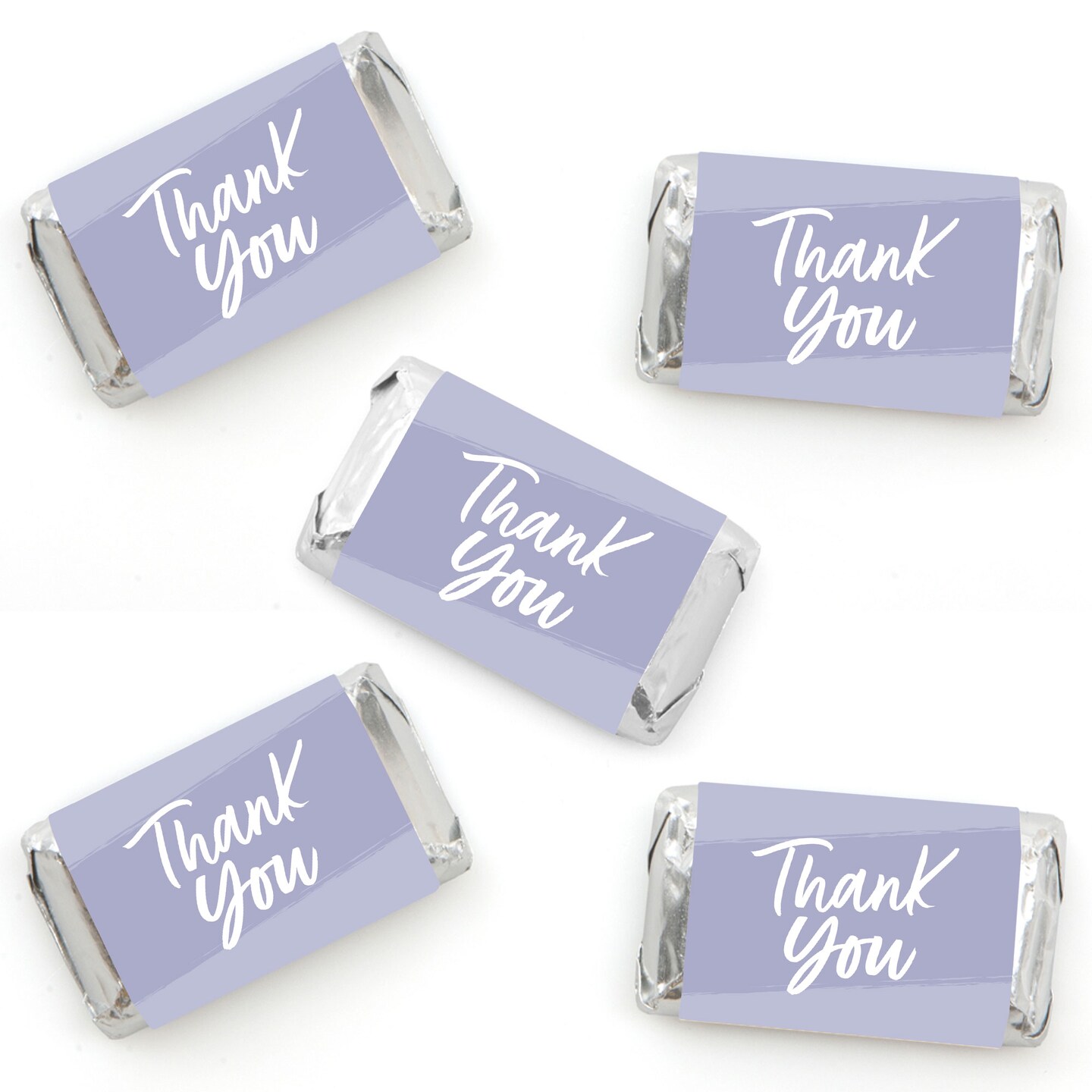 Big Dot of Happiness Purple Elegantly Simple - Mini Candy Bar Wrapper Stickers Party Small Favors 40 Ct