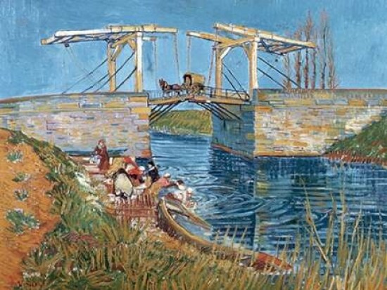 Langlois Bridge with women washing Poster Print by Vincent van Gogh - Item # VARPDX3VG1958