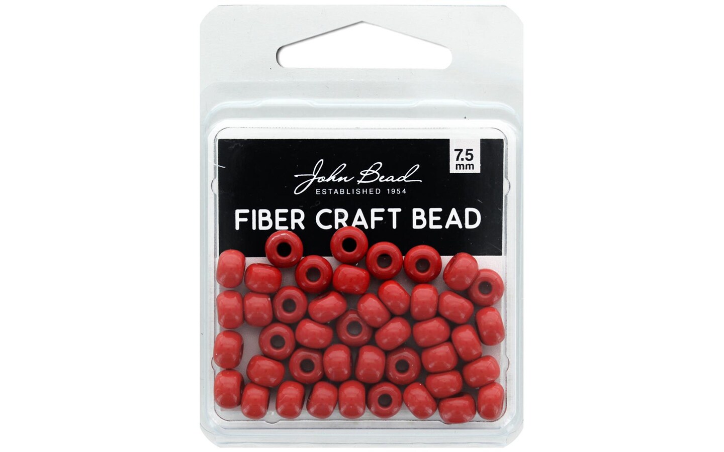 John Bead Fiber Craft Bead 7.5mm 18g Op Dk Red
