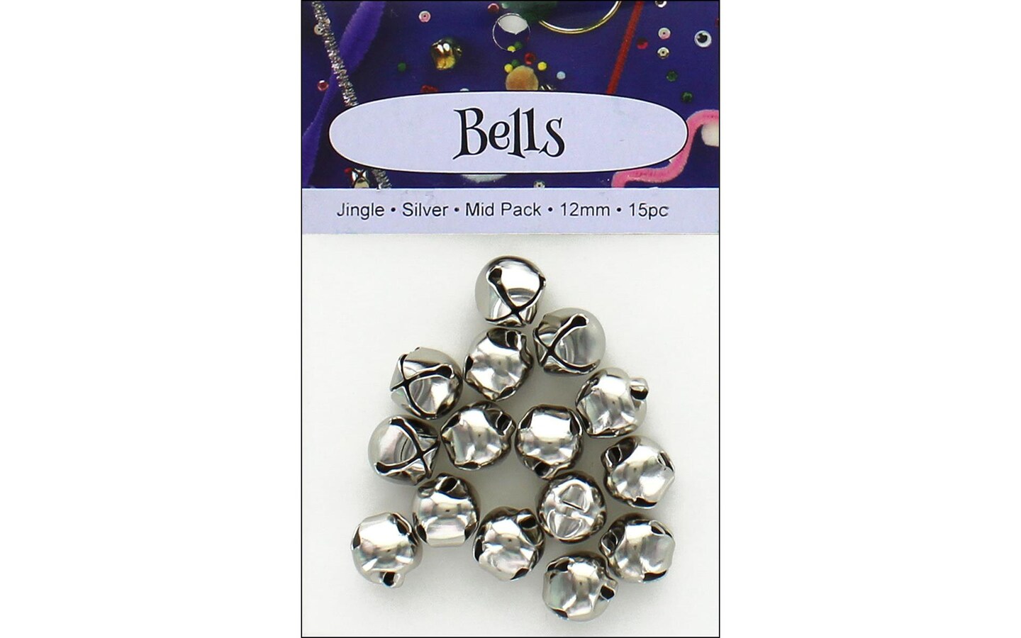 PA Ess Jingle Bell Mid Pack 12mm 15pc Silver
