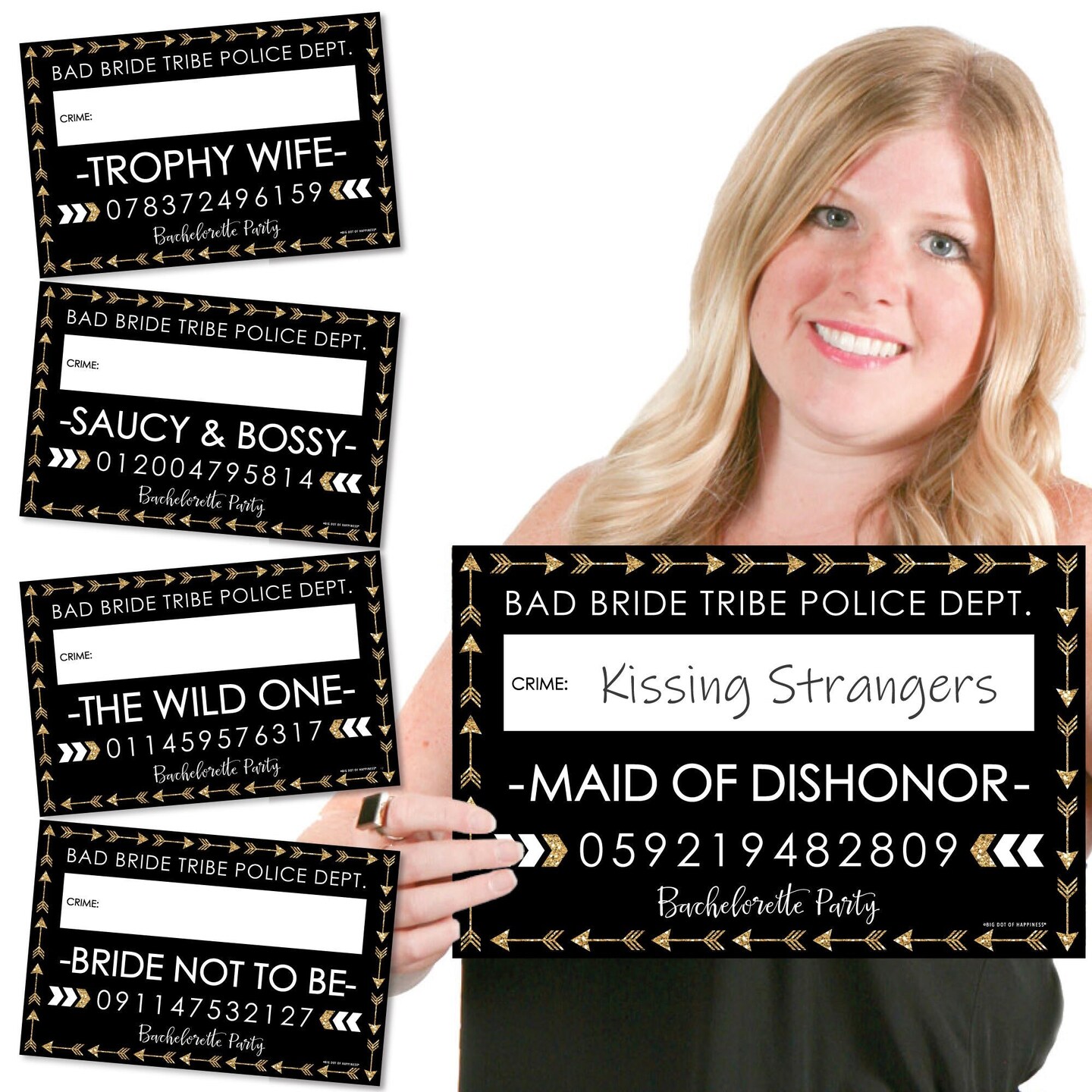 Big Dot of Happiness "Bride Tribe" - Bridal Shower & Bachelorette Party Mugshot Signs - Photo Booth Props Party Mug Shots - 20 Count