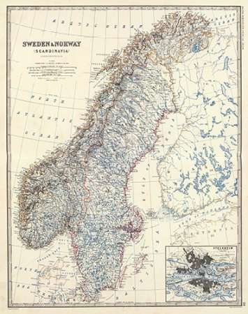 Sweden, Norway, 1861 Poster Print by Alexander Keith Johnston - Item # VARPDX295549