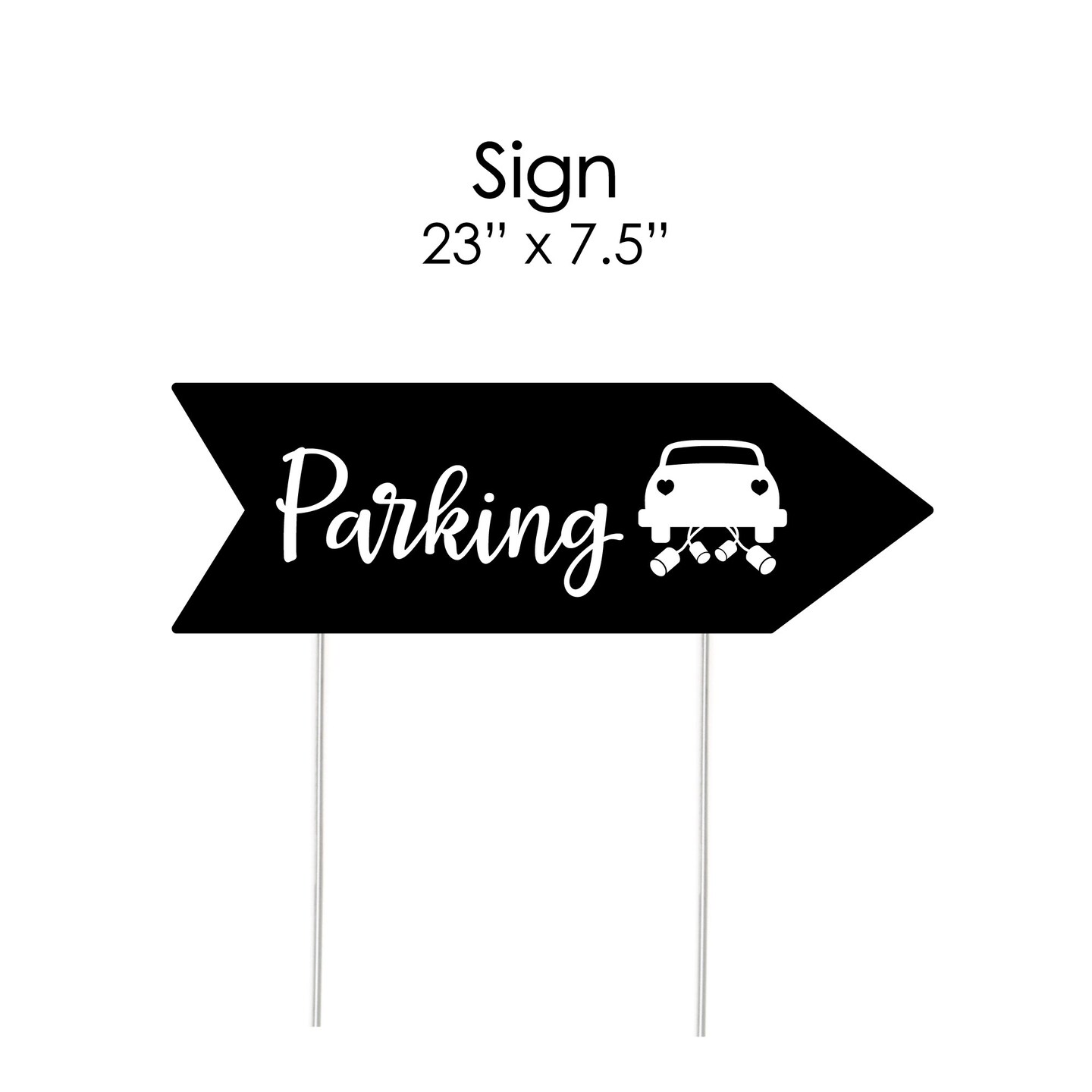 Big Dot of Happiness Black Wedding Parking Signs - Wedding Sign Arrow - Double Sided Directional Yard Signs - Set of 2 Parking Signs