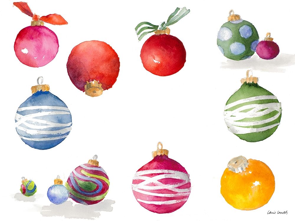 Christmas Ornaments Watercolor II Poster Print by Lanie Loreth - Item # VARPDX12163