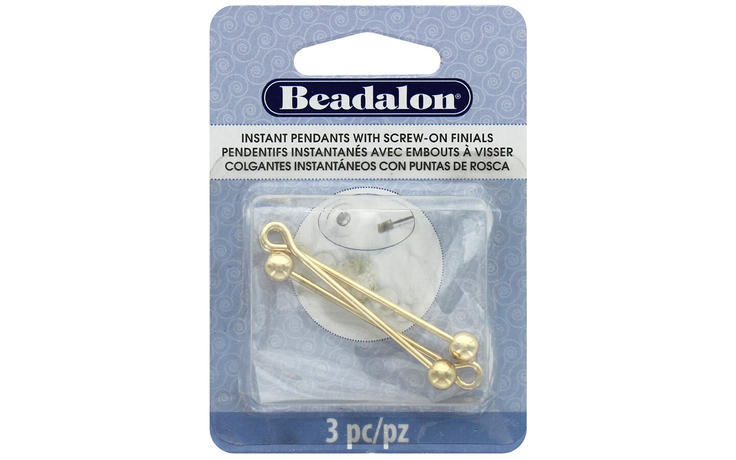 Beadalon Instant Pendant Rnd 36.6mmx1.6mm Gld 3pc