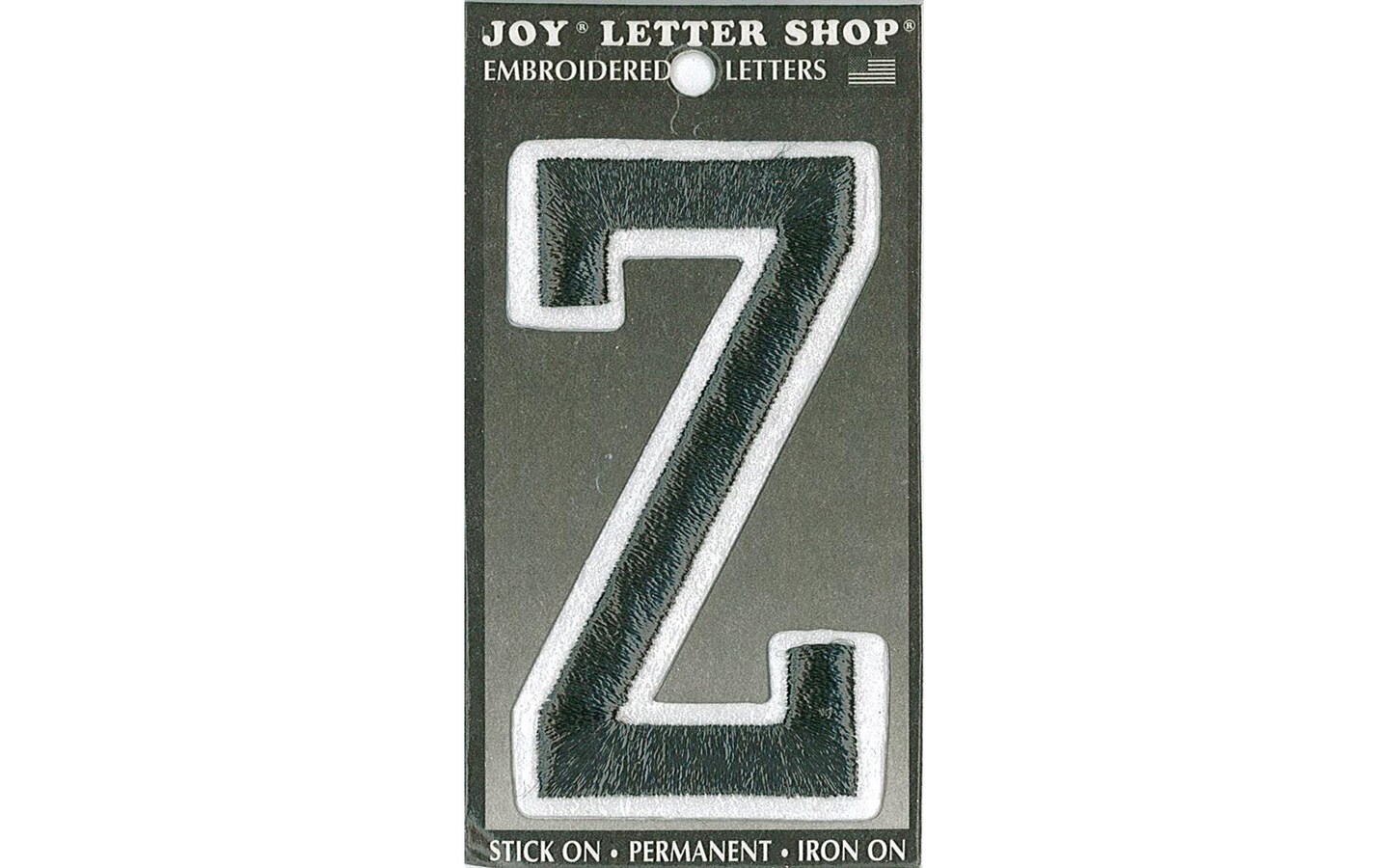 Joy Applique Letter Iron On Varsity 3&#x22; Black Z