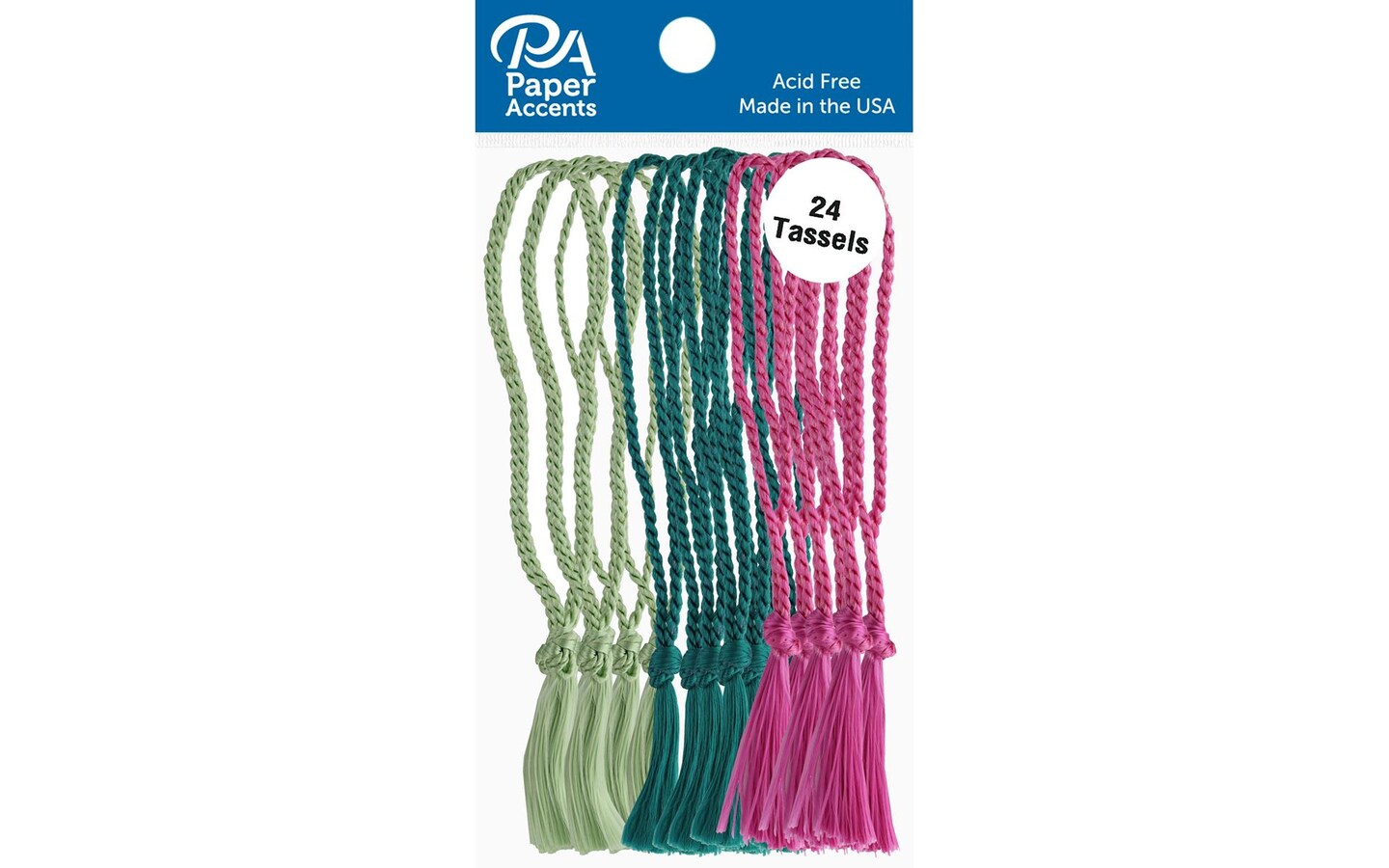 Tassels 24pc Lime, Teal, Fuchsia