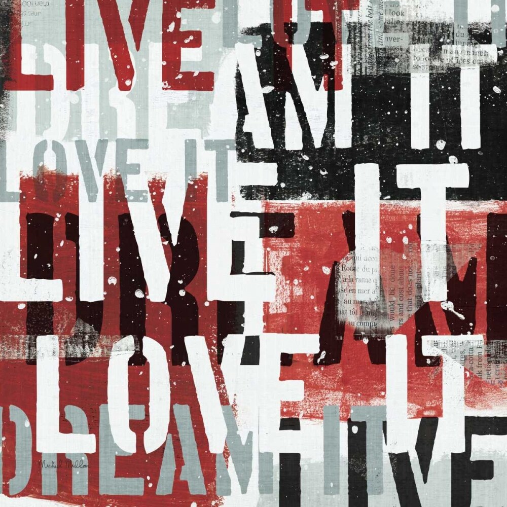 Live the Dream Black and White I Poster Print by Michael Mullan - Item # VARPDX10037