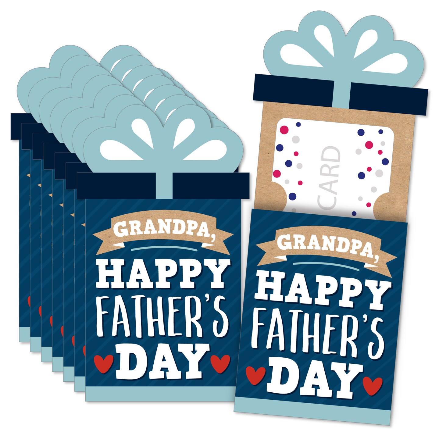 Big Dot of Happiness Grandpa, Happy Father&#x27;s Day - We Love Grandfather Money and Gift Card Sleeves - Nifty Gifty Card Holders - Set of 8