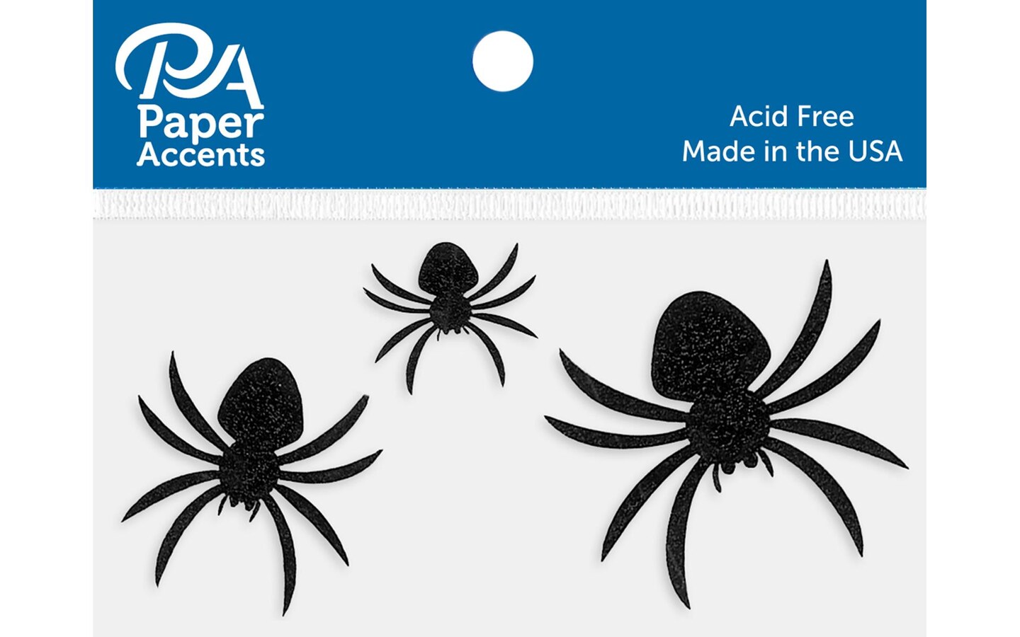 Glitter Shape 10pc Spiders Black