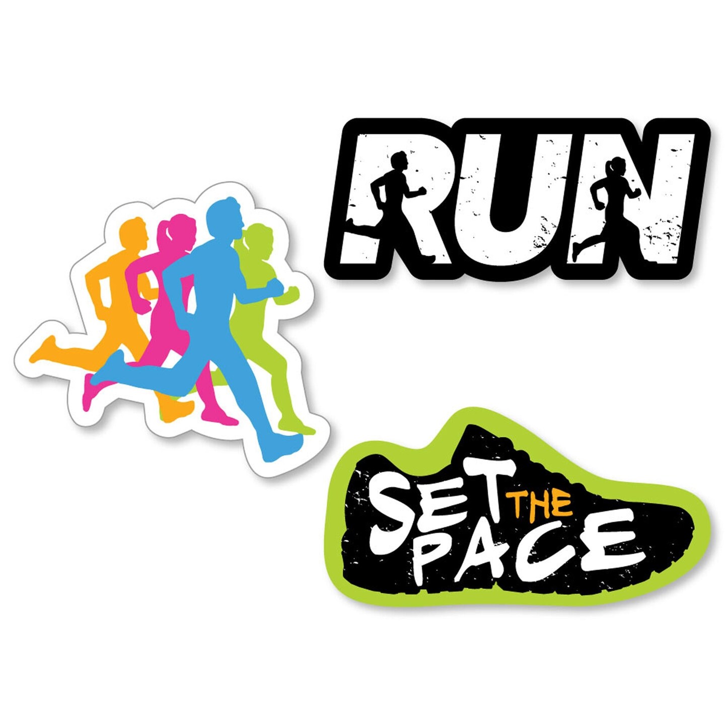 Big Dot of Happiness Set the Pace - Running - DIY Shaped Track, Cross Country or Marathon Party Cut-Outs - 24 Count
