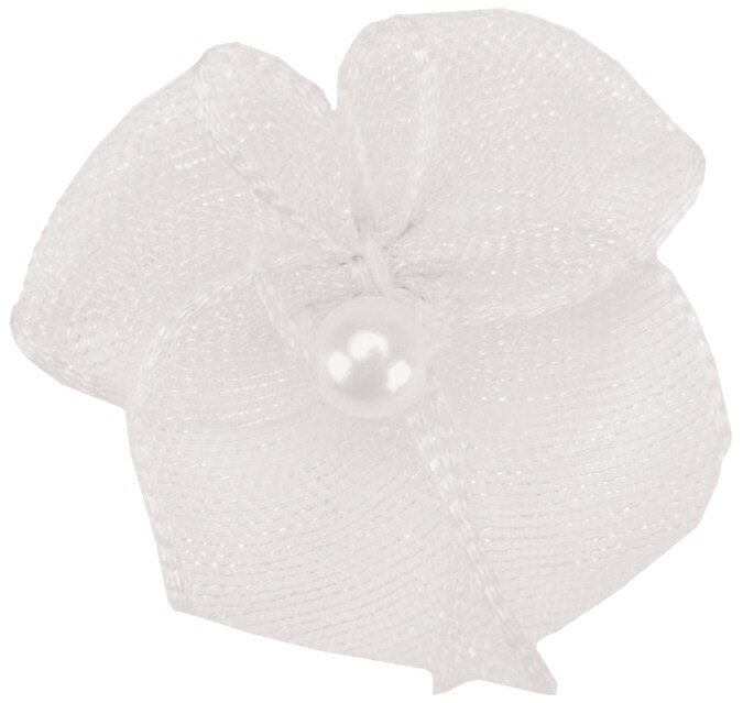 Offray Ribbon Bows 10/Pkg-White Sheer