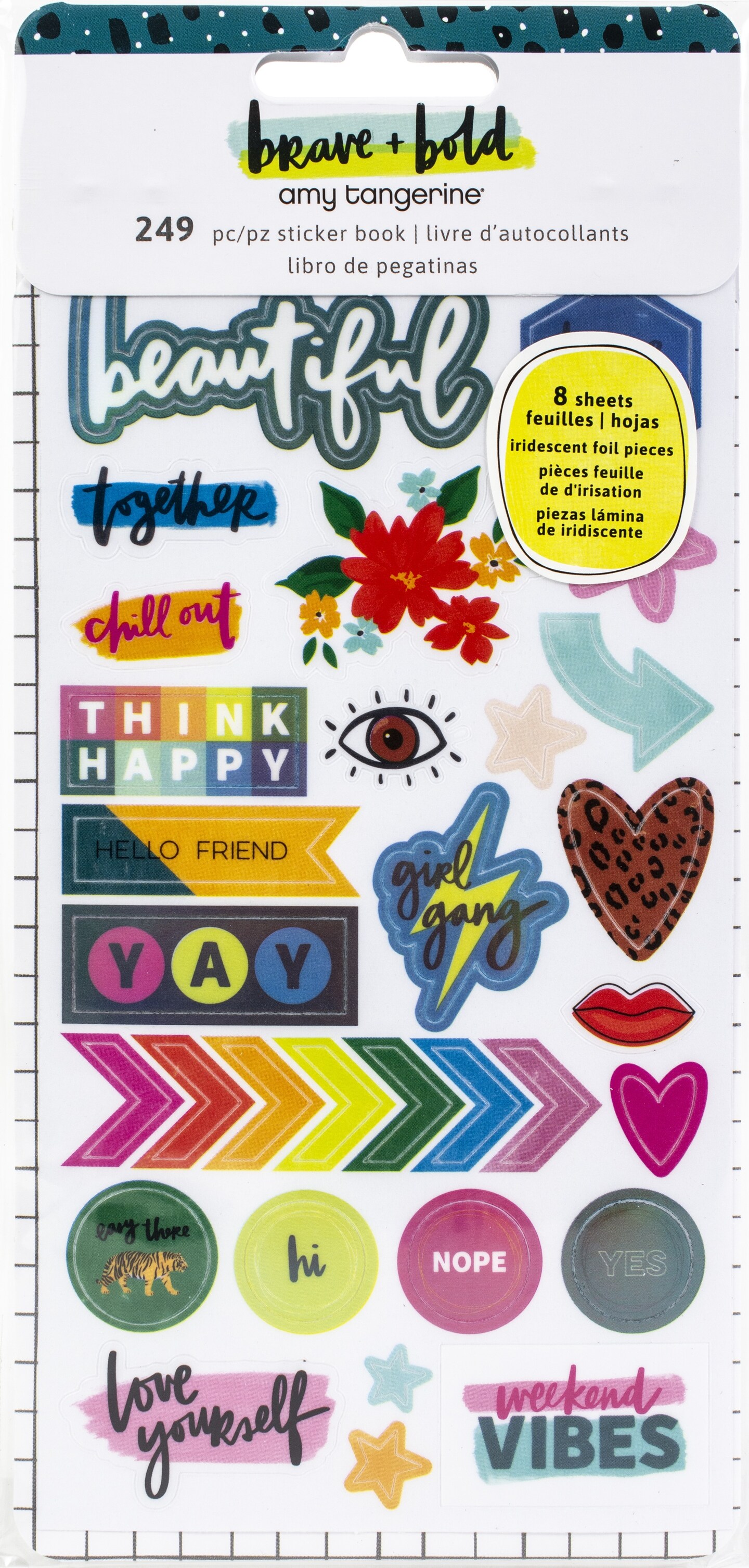 Amy Tan Brave &#x26; Bold Mini Sticker Book-Icon &#x26; Phrase