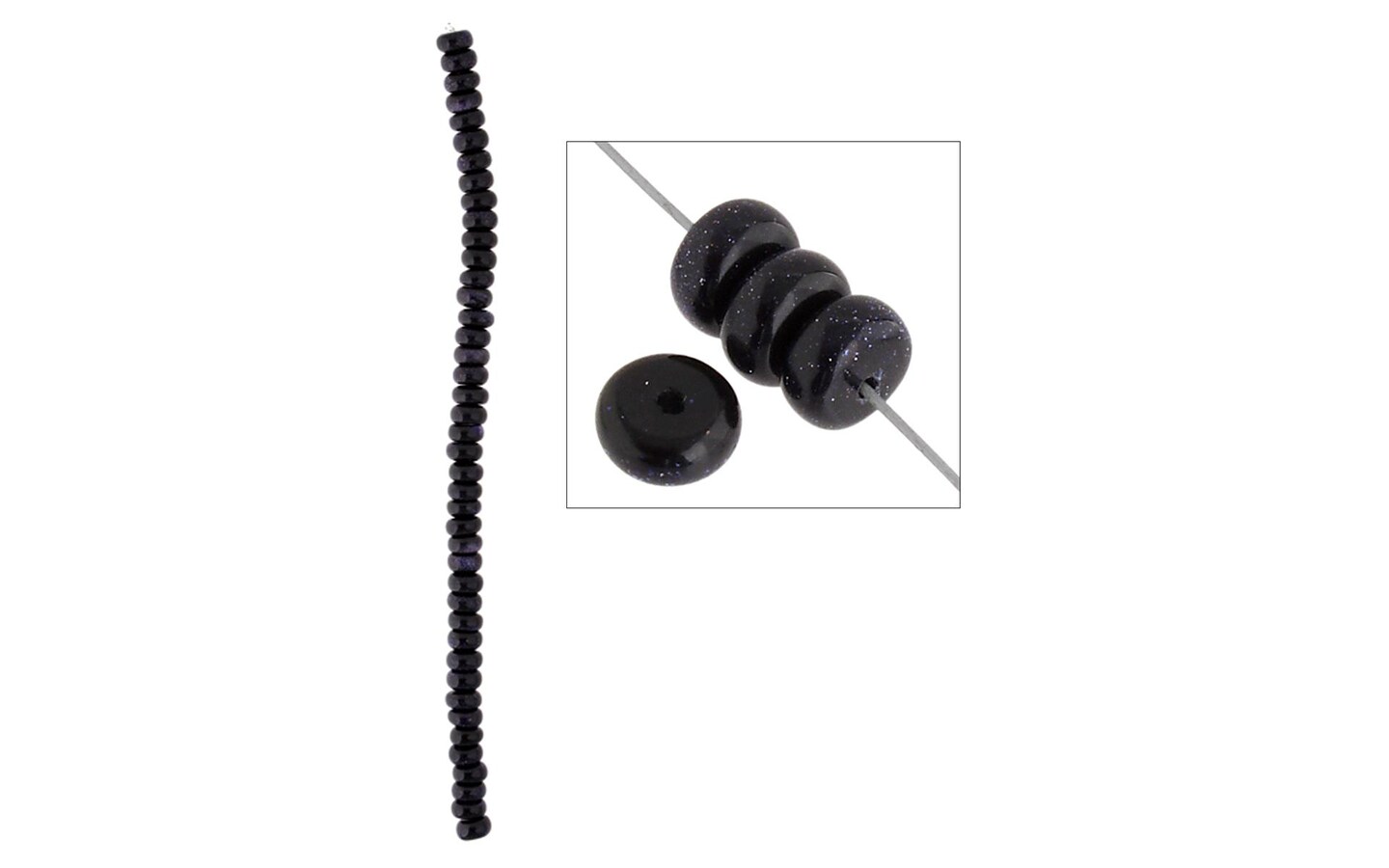 John Bead SP 8&#x22; Blue Goldstone 8mm Rondelle