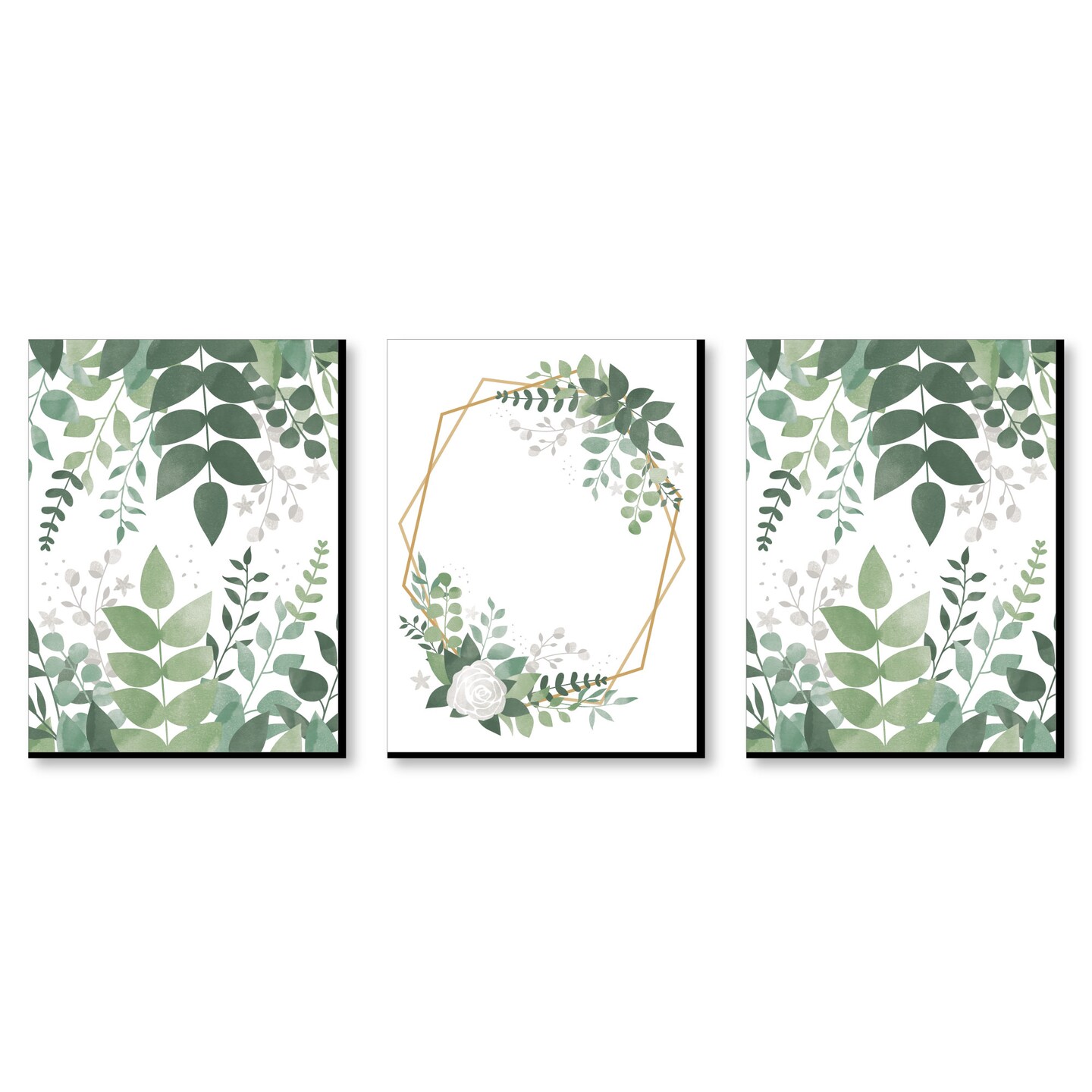 Big Dot of Happiness Boho Botanical - Greenery Wall Art and Room Decor - 7.5 x 10 inches - Set of 3 Prints
