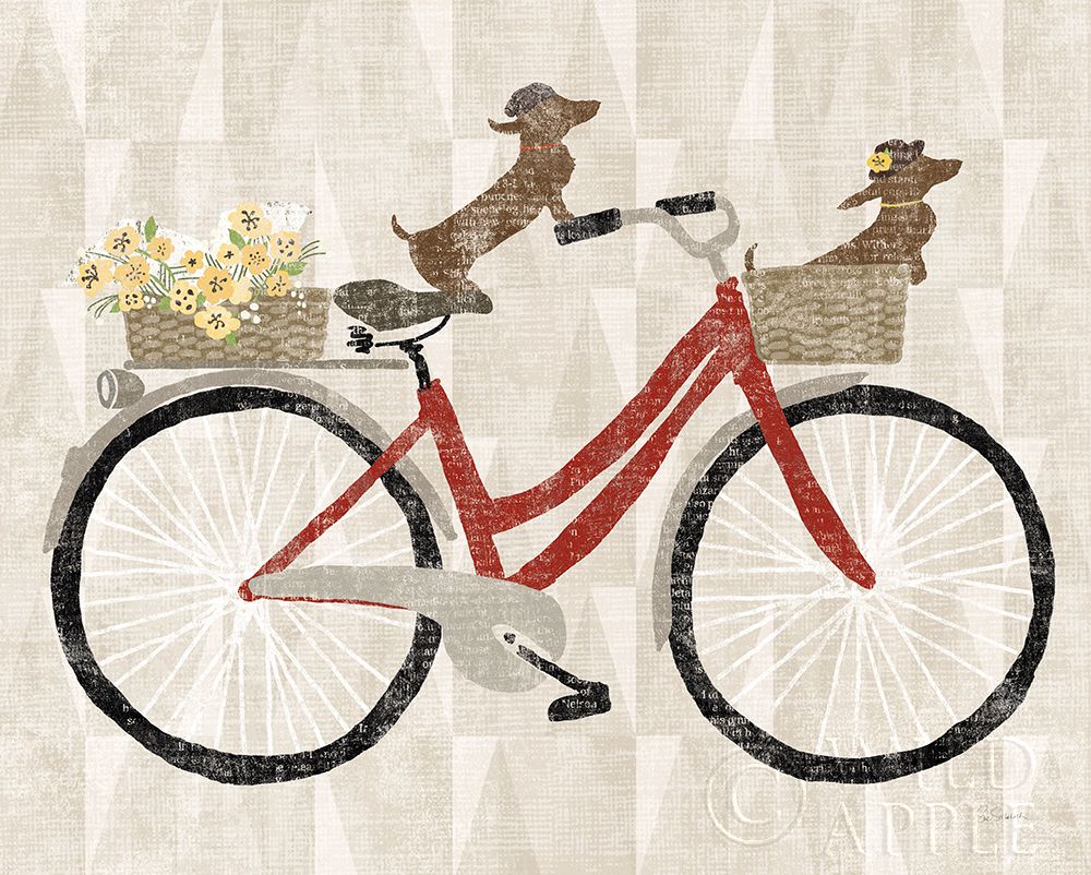 Doxie Ride Ver I Red Bike Poster Print by Sue Schlabach - Item # VARPDX35198