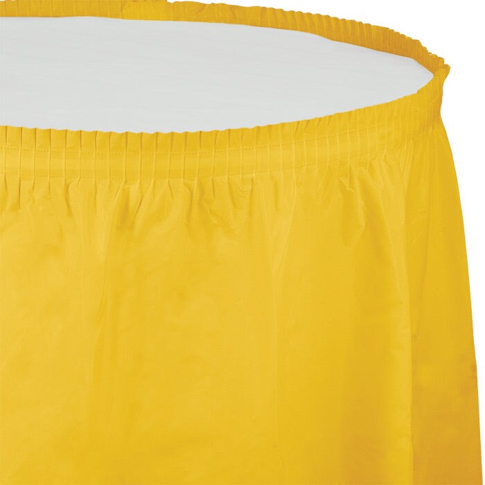 School Bus Yellow Plastic Tableskirt, 14&#x27; X 29&#x22;