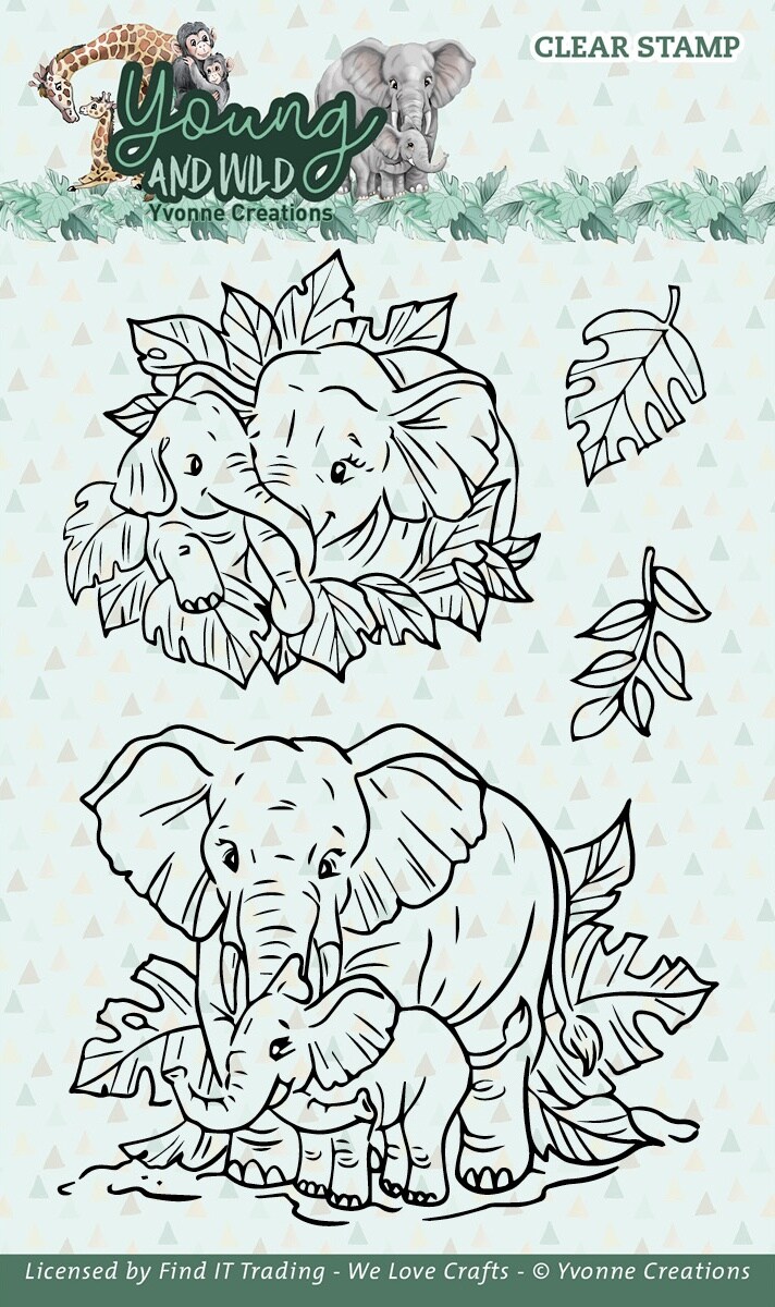 Find It Trading Yvonne Creations Clear Stamps-Elephant, Young And Wild