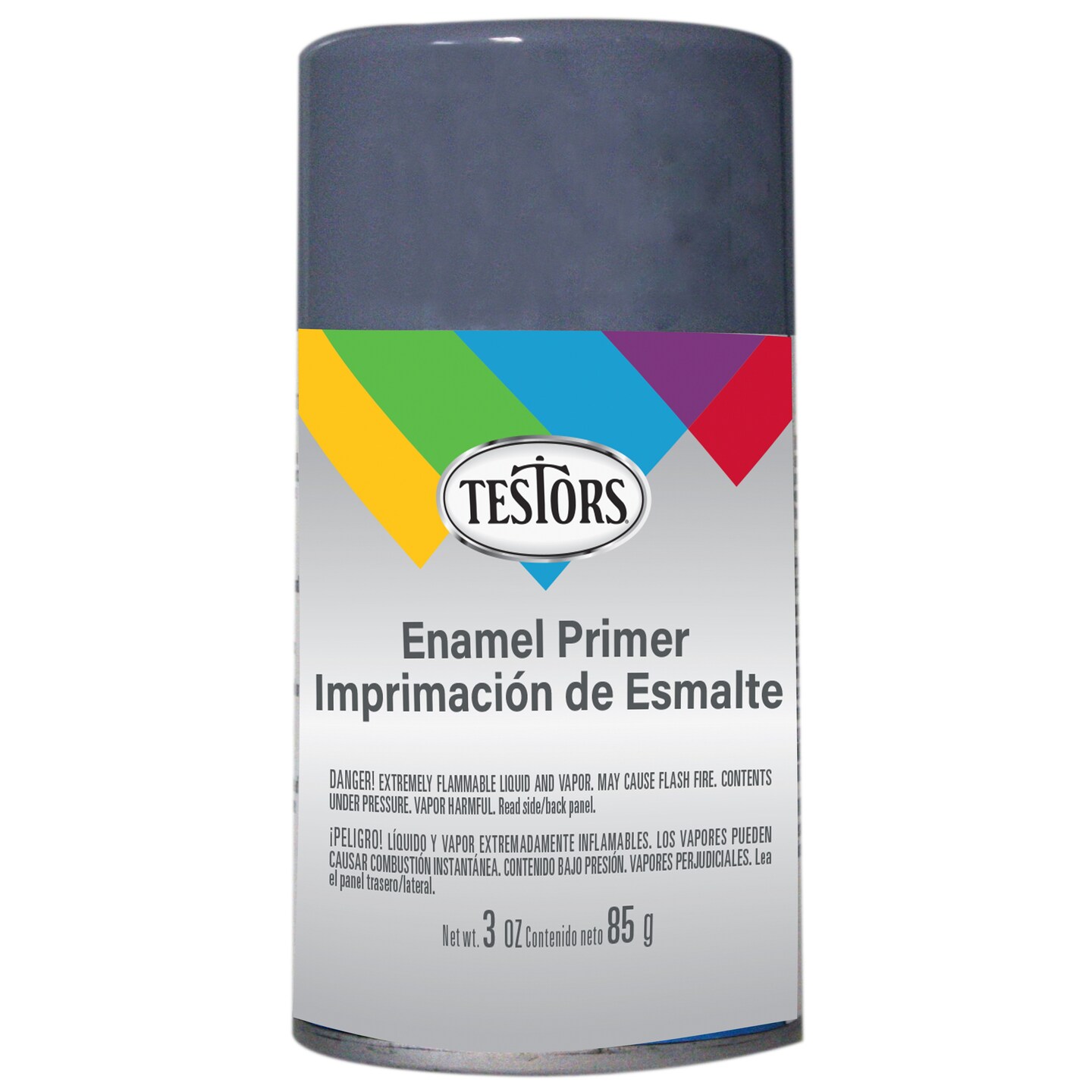 Testors Spray Enamel Primer 3oz-Semi-Gloss Gray