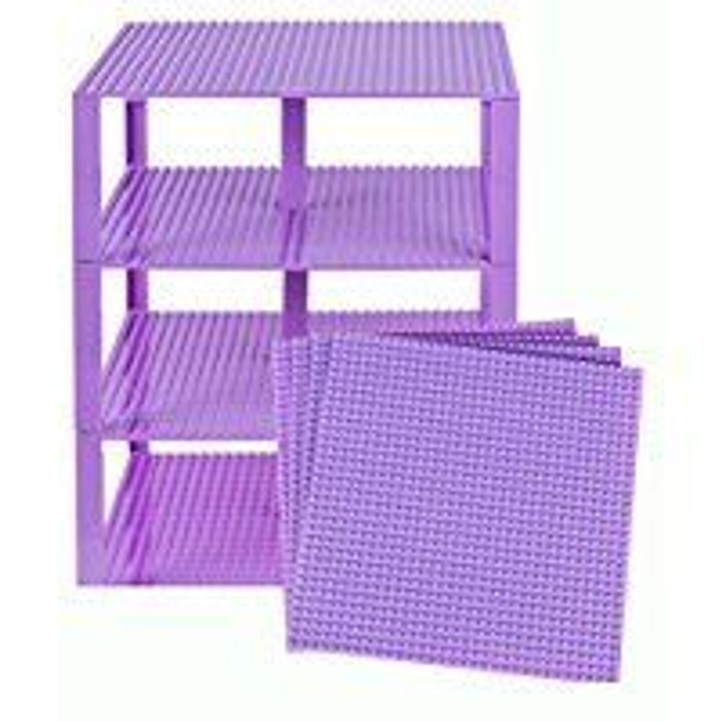 Strictly Briks Classic Stackable Baseplates, Building Bricks For Towers, Shelves, and More, 100% Compatible with All Major Brands, Lavender, 4 Base Plates &#x26; 30 Stackers, 10x10 Inches