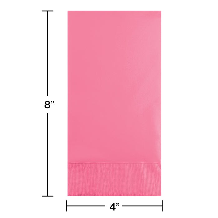 Candy Pink Guest Towel, 3 Ply, 16 ct