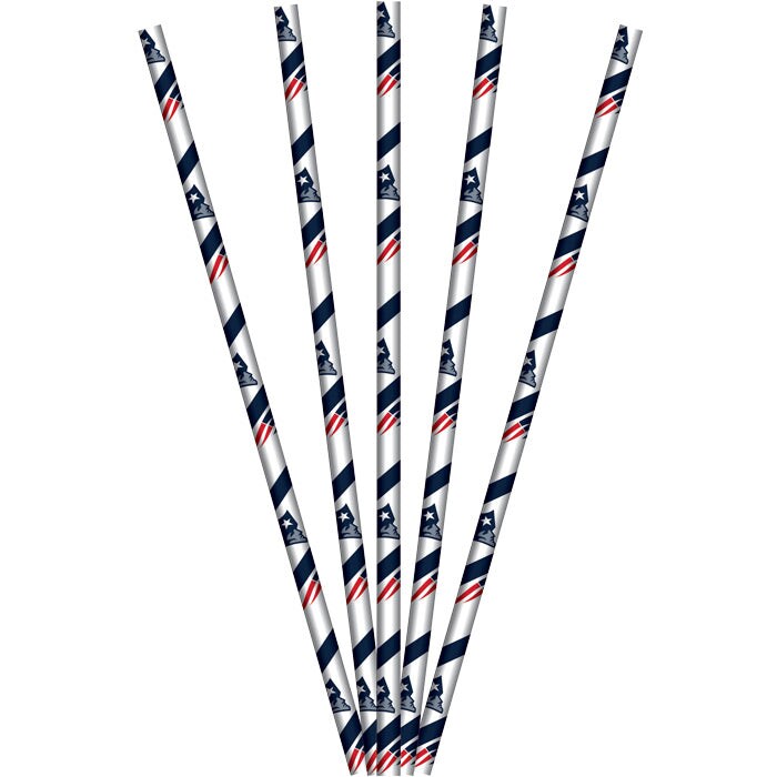 New England Patriots Paper Straws, 24 ct