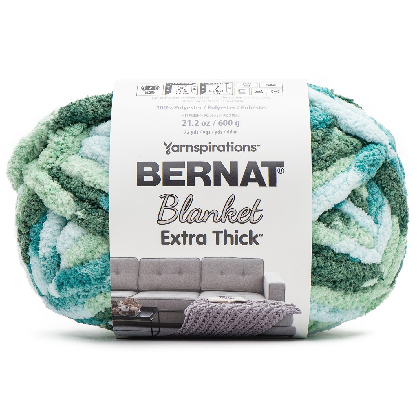 Multipack of 2 - Bernat Blanket Extra Thick 600g-Teal Ivy Variegated