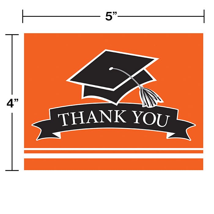 Orange Graduation Thank You Notes (25/Pkg)