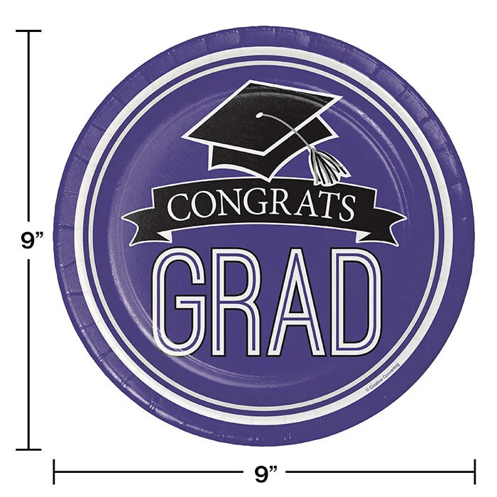 Purple Graduation Party Kit for 16 (182 Items)