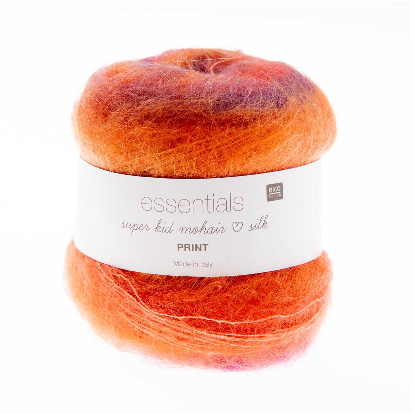 Rico Design Essentials Super Kid Mohair Loves Silk Print - 005 Fire