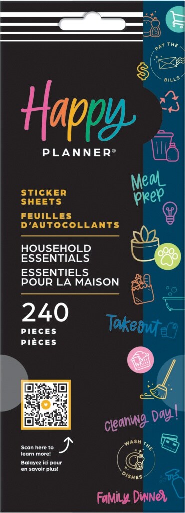Happy Planner Sticker Sheets 8/Sheets-Household Essentials; 240 Pieces