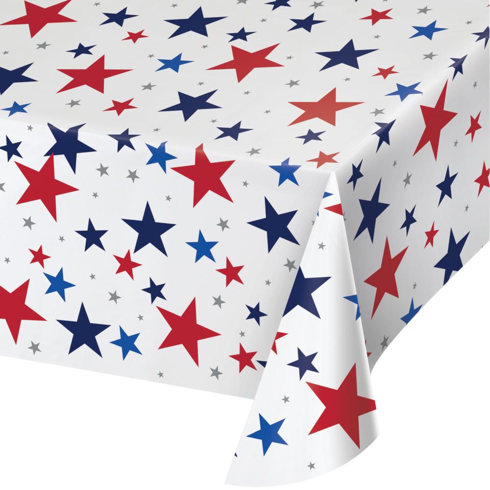 Patriotic Stars Paper Tablecover All Over Print 54X102 (1/Pkg)
