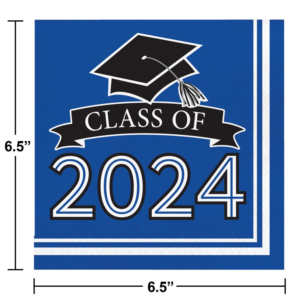 Blue Graduation Class of 2024 2Ply Luncheon Napkin (36/Pkg)