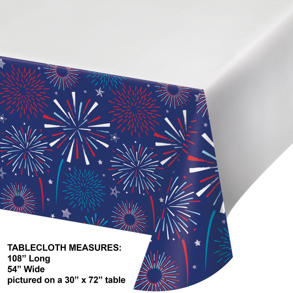 Patriotic Party Paper Tablecover Border Print, 54&#x22; x 102&#x22; (1/Pkg)