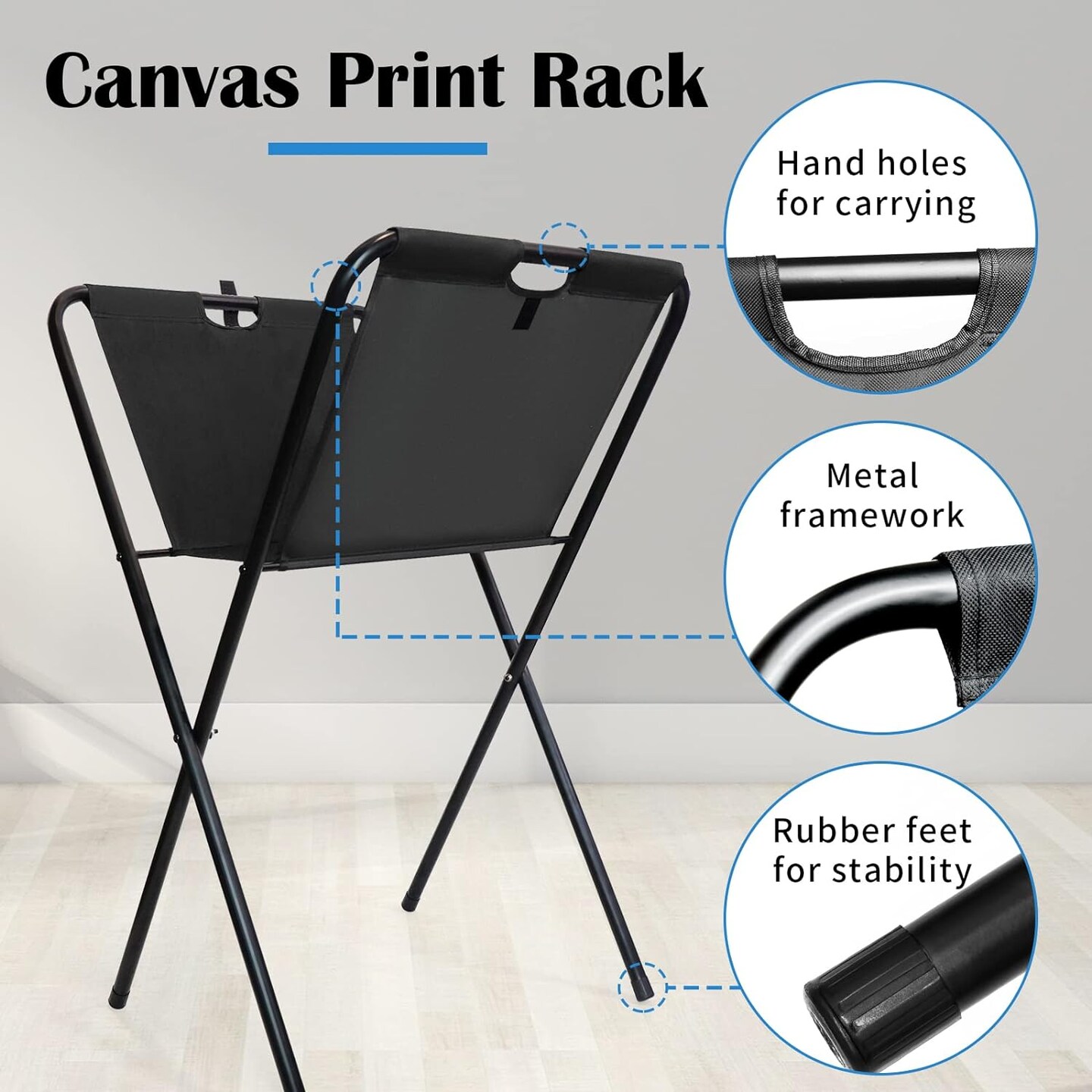 Canvas Print Rack, Display Rack for Posters, Holds Artwork, Prints, Panels, Canvas Art for Shows & Storage