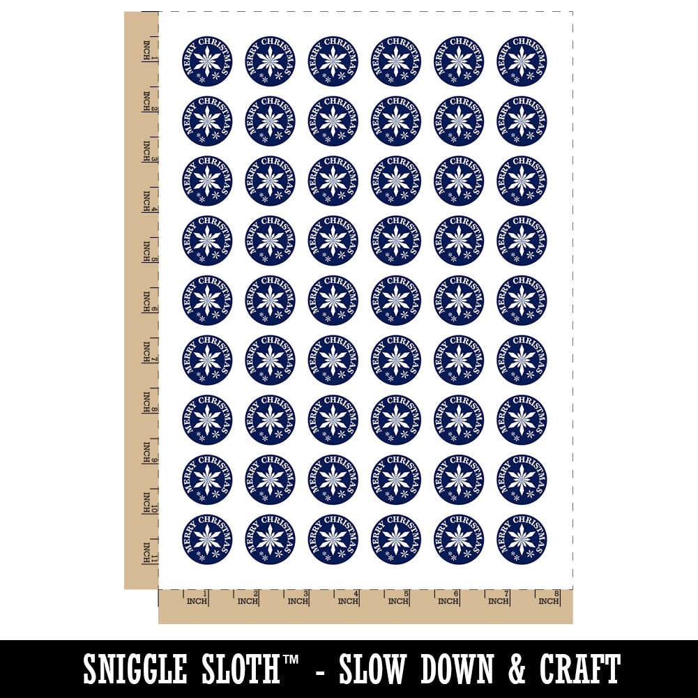 Merry Christmas Holiday Snowflake Temporary Tattoo Water Resistant Fake Body Art Set Collection (1 Sheet)