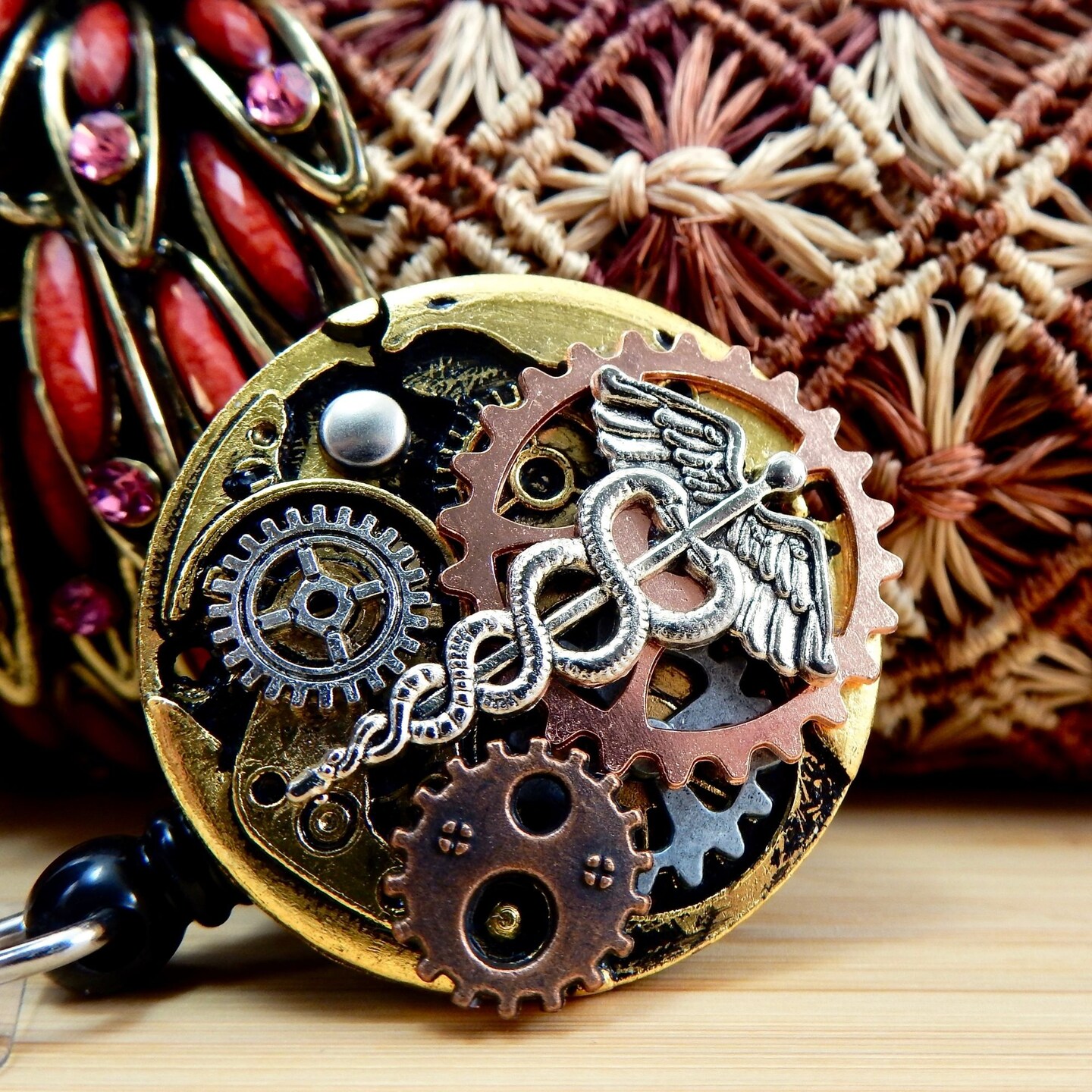 Steampunk Caduceus Name Badge Holder, Vintage-Inspired Badge Reel, BSN Grad  Gift, Retractable ID Clip Men's, Unisex Style Nurse Accessory MakerPlace 