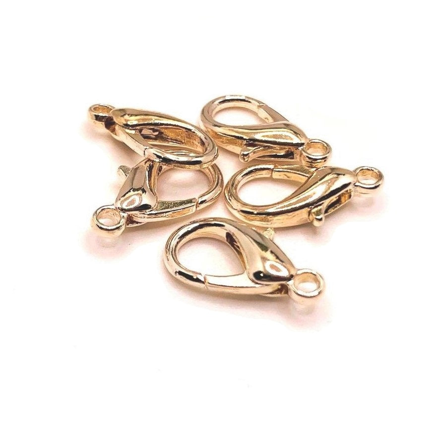100 or 500 Pieces: Large 8 x 16 mm Light Rose Gold Lobster Claw Clasps