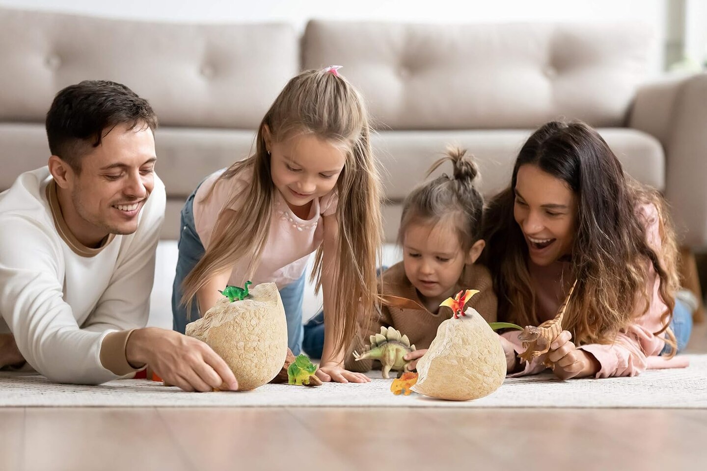 Jumbo Dino Egg Easter Activity - Unearth 12 Unique Large Surprise Dinosaurs in One Giant Filled Egg - Discover Dinosaur Archaeology Science STEM Crafts - Dinosaur Toys Easter Gifts for Boys & Girls