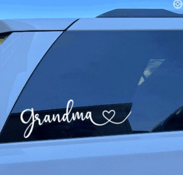 "Blessed Grandma" Vinyl Decal - White Bumper Sticker For Cars & Windows