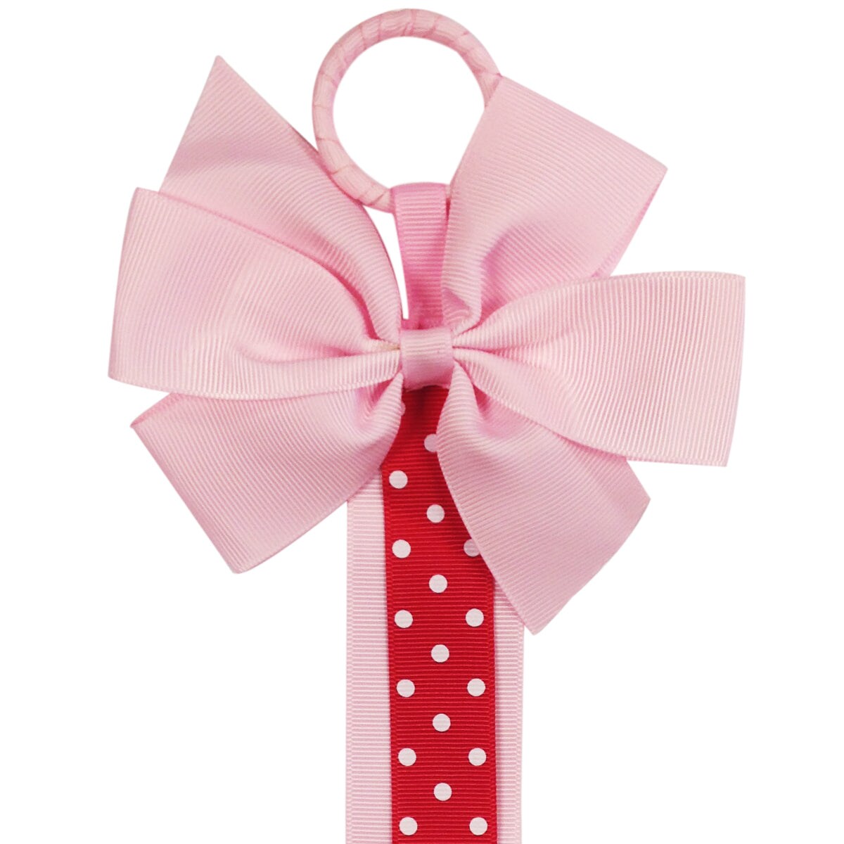 Wrapables Peacock, Bunny, Purse, Ballet Shoes Ribbon Sculpture Hair Clips with Polka Dots Hair Clip / Hair Bow Holder, Pink