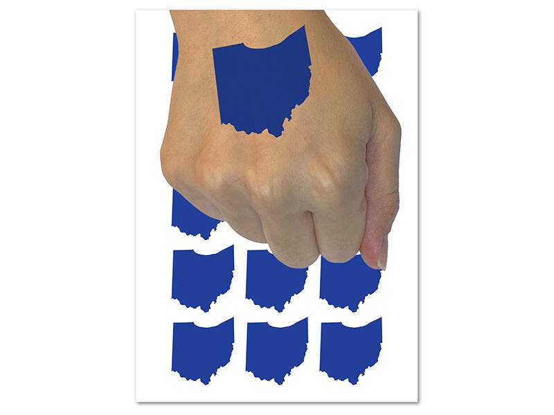 Ohio State Silhouette Temporary Tattoo Water Resistant Fake Body Art Set Collection (1 Sheet)